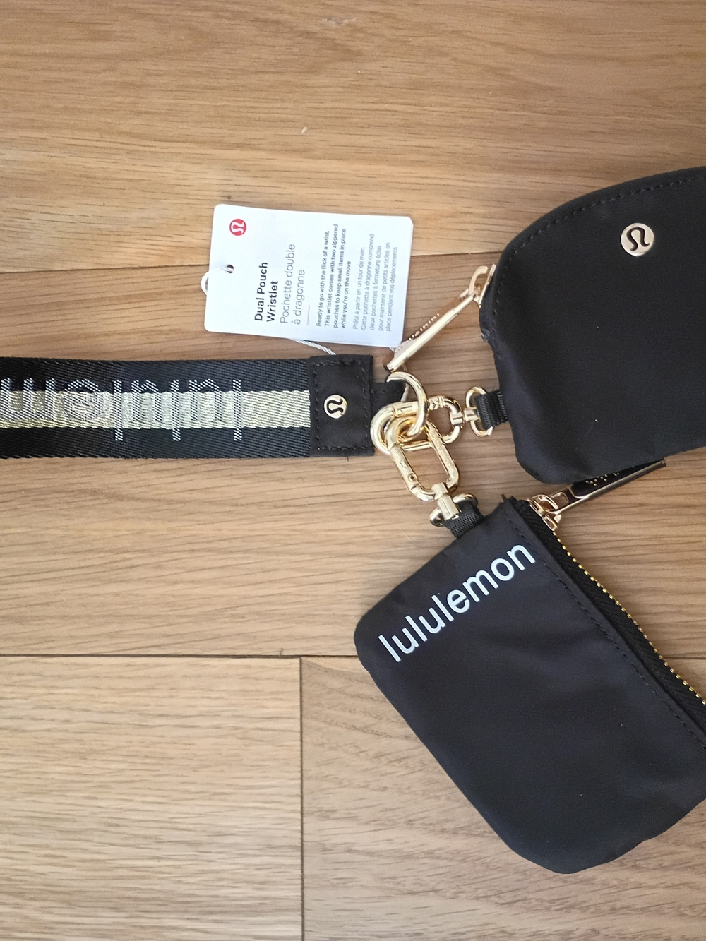 lululemon athletica Black Dual Pouch Wristlet with Strap - Picture 2 of 3